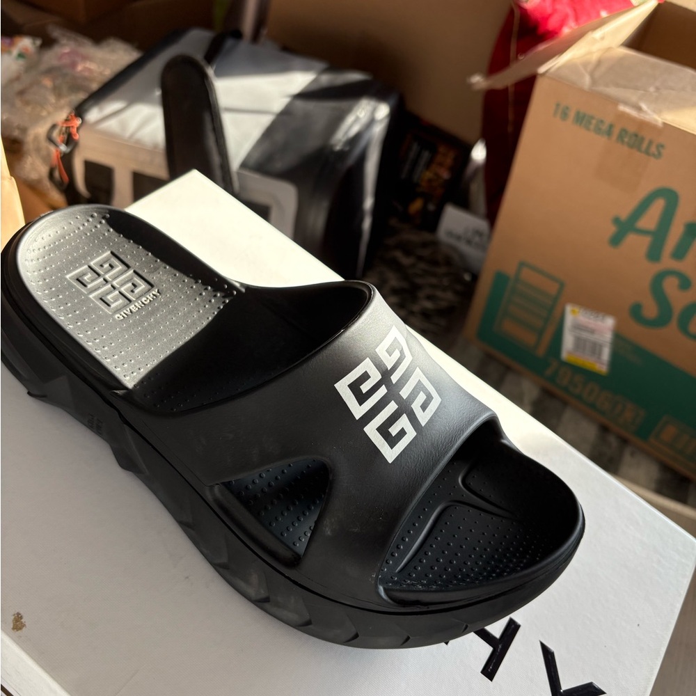 Givenchy Black Logo Slide Sandals